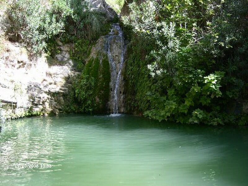 The waterfall at Adonis baths
